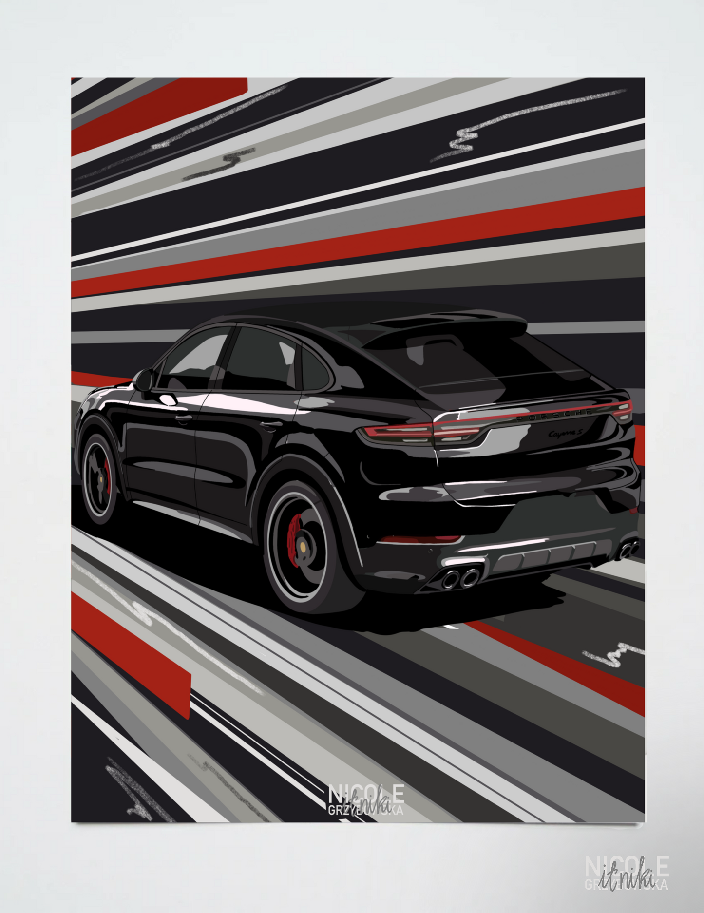 Plakat Porsche Cayenne Back