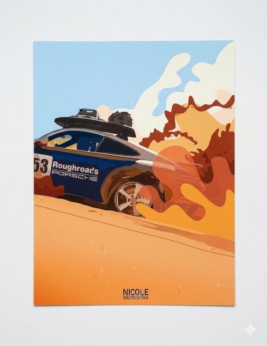 Plakat Porsche 911 Dakar – przygodowa dekoracja ścienna
