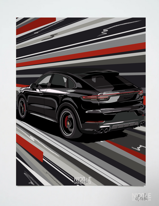 Plakat Porsche Cayenne Back