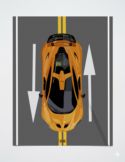 Minimalistyczny plakat McLaren P1 – dekoracja ścienna